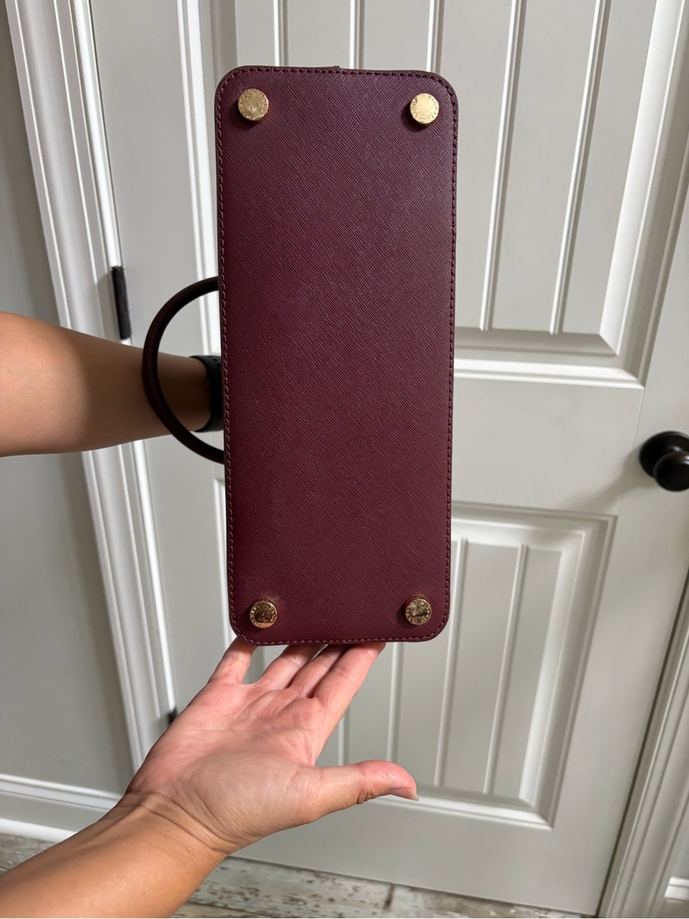 Michael Kors Plum Saffiano Dome purse with Gold Hardware - Picture 7 of 7